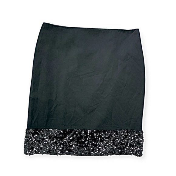 Talbots Black Sequin Hem Mid Length Skirt - Picture 2 of 9